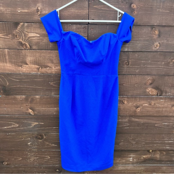 Dress The Population Electric Blue Cocktail Sheath Dress Sz Small - Picture 3 of 8